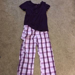 Aerie pajama set, pants and short sleeve shirt